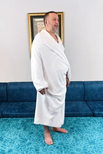 Lüks Bambu Hac Umre İçin Erkek İhram, Yumuşak, Dikişsiz, 1250gr. Kemer Hediyeli Kutulu Set (CVZ) - 3