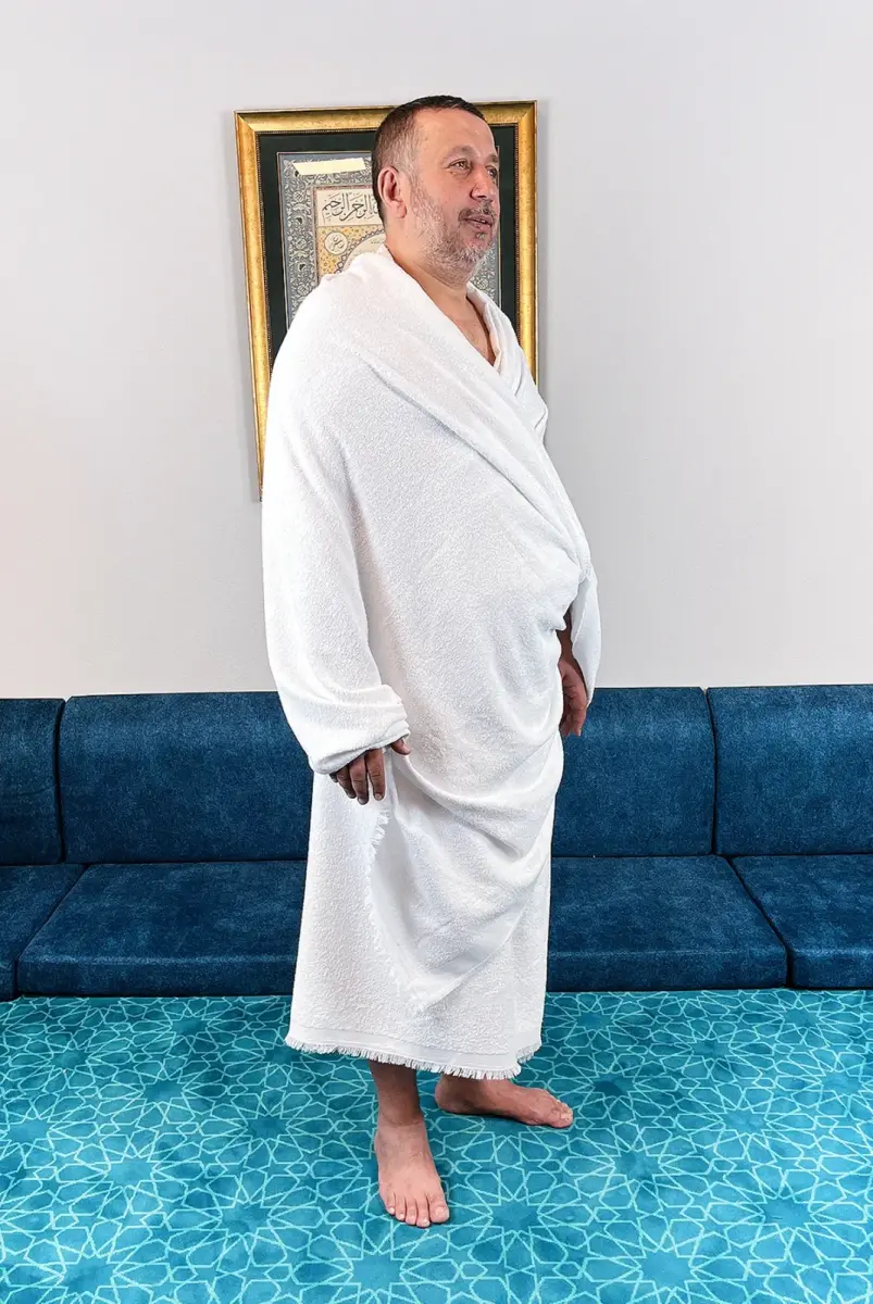 Lüks Bambu Hac Umre İçin Erkek İhram, Yumuşak, Dikişsiz, 1250gr. Kemer Hediyeli Kutulu Set (CVZ) - 3