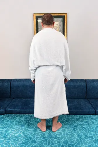 Lüks Bambu Hac Umre İçin Erkek İhram, Yumuşak, Dikişsiz, 1250gr. Kemer Hediyeli Kutulu Set (CVZ) - 5