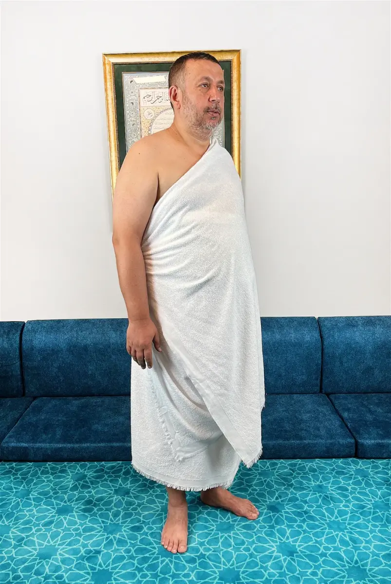 Lüks Bambu Hac Umre İçin Erkek İhram, Yumuşak, Dikişsiz, 1250gr. Kemer Hediyeli Kutulu Set (CVZ) - 10