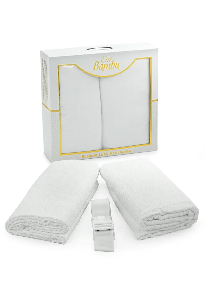 Lüks Bambu Hac Umre İçin Erkek İhram, Yumuşak, Dikişsiz, 1250gr. Kemer Hediyeli Kutulu Set - 10