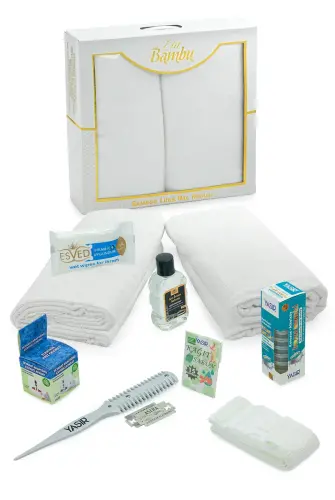 Lüks Bambu Hac Umre İhram Seti - İhram Takımı, Kemer, Saç Kesim Aparatı, Priz Dönüştürücü, Mendil ve Şampuan - ihvanonline (1)