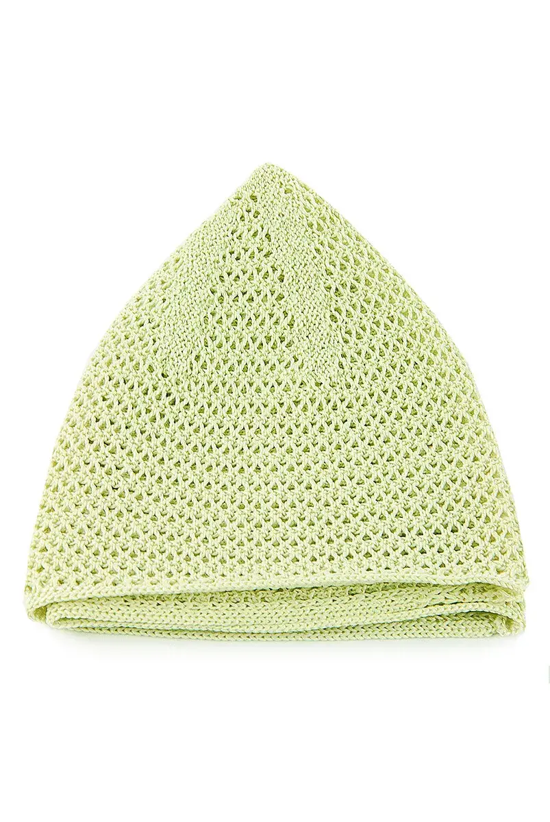 Lüks Çelik Örme Namaz Takkesi Fıstıkyeşili 1 Adet - 4