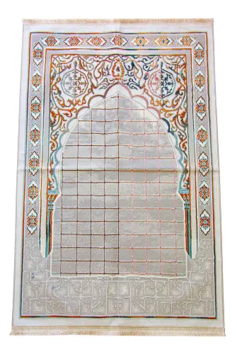 Lüks Halı Tipi Dokuma Seccade Gri 