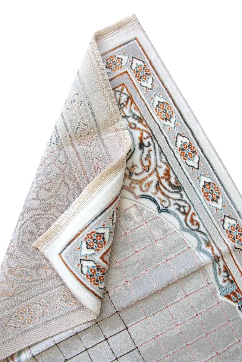 Lüks Halı Tipi Dokuma Seccade Gri - 2