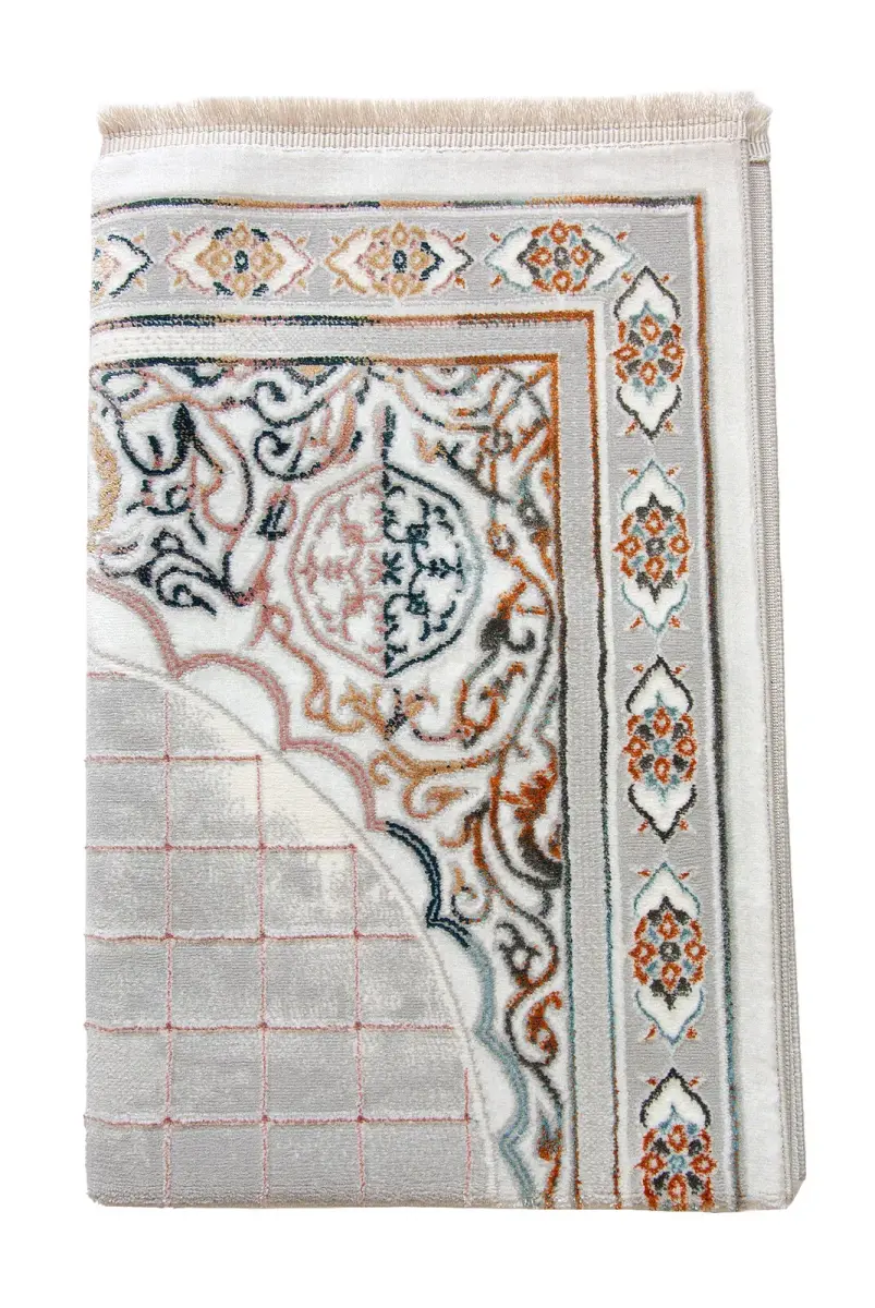 Lüks Halı Tipi Dokuma Seccade Gri - 3