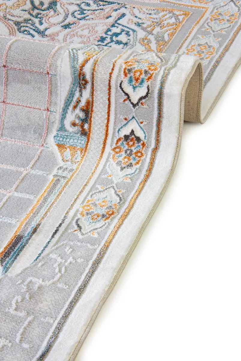 Lüks Halı Tipi Dokuma Seccade Gri - 4