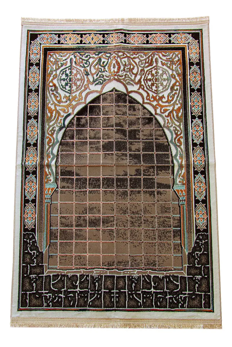 Lüks Halı Tipi Dokuma Seccade Kahverengi - 1