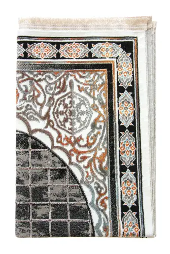 Lüks Halı Tipi Dokuma Seccade Kahverengi - 3