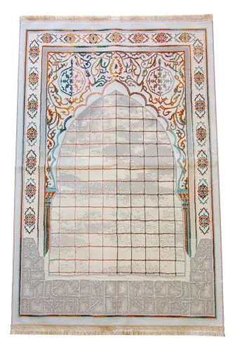 Lüks Halı Tipi Dokuma Seccade Krem 