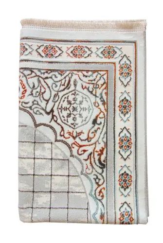 Lüks Halı Tipi Dokuma Seccade Krem - 3