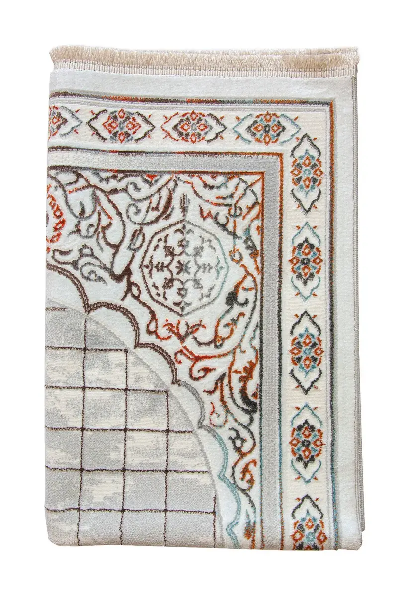 Lüks Halı Tipi Dokuma Seccade Krem - 3