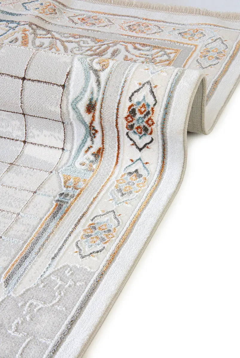 Lüks Halı Tipi Dokuma Seccade Krem - 4