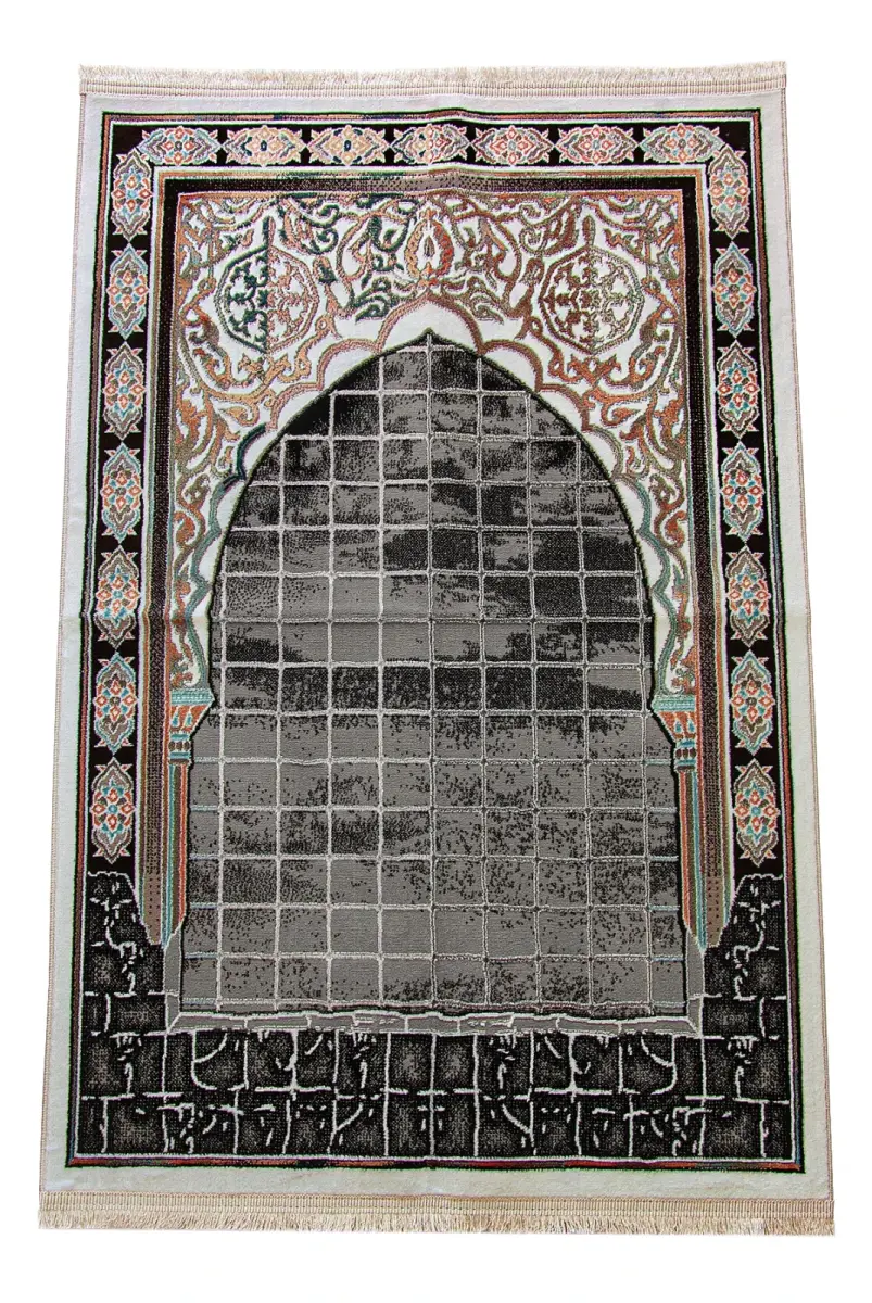 Lüks Halı Tipi Dokuma Seccade Siyah - 1