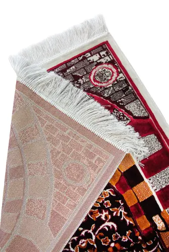 Lüks Seccade, Hediyelik Kadife Namazlık Bordo - ihvanonline (1)