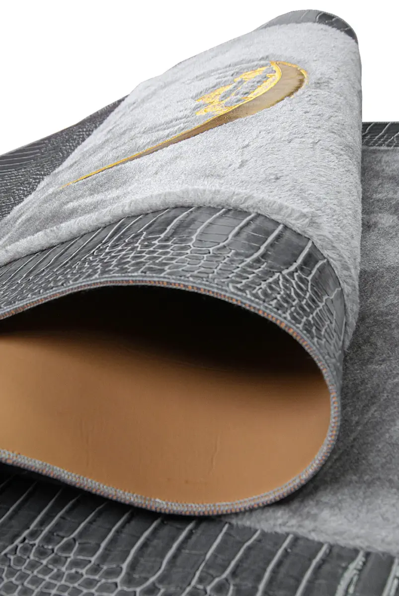 Lüks Deri Silindir Çantalı Peluş Seccade Gri - 4