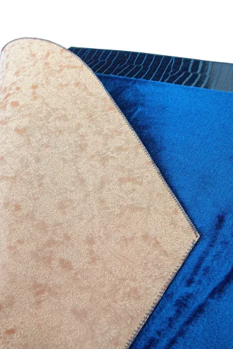 Lüks Deri Silindir Çantalı Peluş Seccade Lacivert - 3