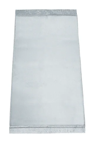 Lüks Düz Desensiz Kadife Velür Seccade Açık Gri - 1