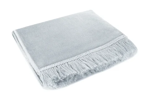 Lüks Düz Desensiz Kadife Velür Seccade Açık Gri - 3