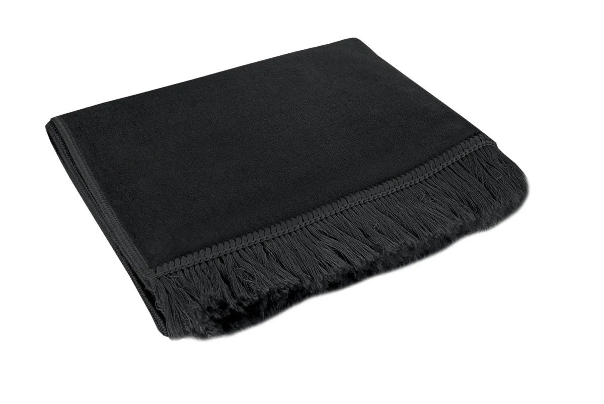 Lüks Düz Desensiz Kadife Velür Seccade Siyah - 2