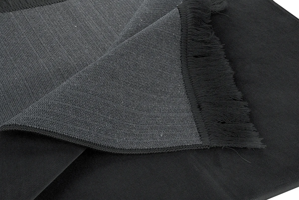 Lüks Düz Desensiz Kadife Velür Seccade Siyah - 3