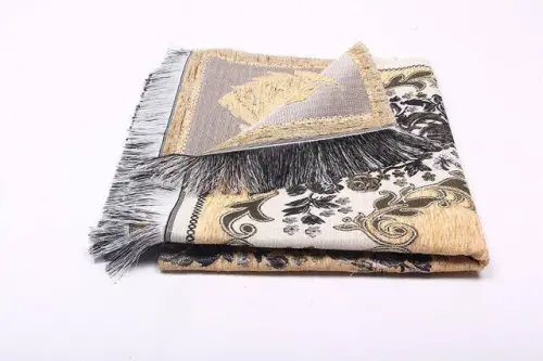 Lüks Gülce Şönil Seccade - 0260 - Krem Renk - 4