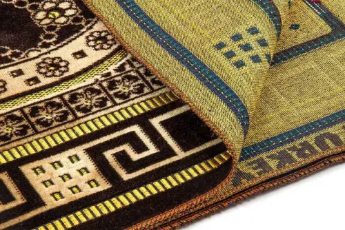 Lüks Kadife Şipinger Seccade Tesbih Hediyeli Kahverengi - 3