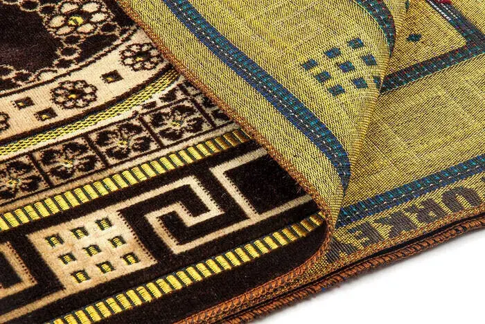 Lüks Kadife Şipinger Seccade Tesbih Hediyeli Kahverengi - 3