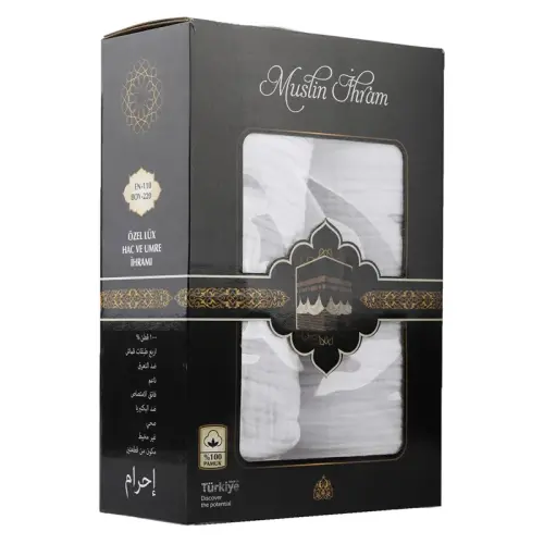 Lüks Müslin Kumaş Hac ve Umre İçin İhram - %100 Pamuk, Terletme Yapmaz, Hafif - 1