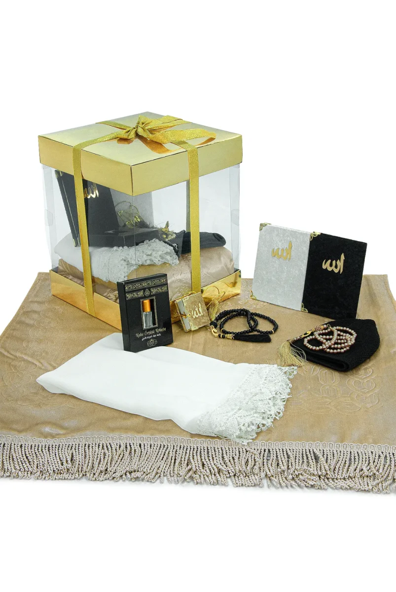 Lüks Özel PVC Kutu Hediyelik Çeyizlik İbadet Seti - Gold - 2