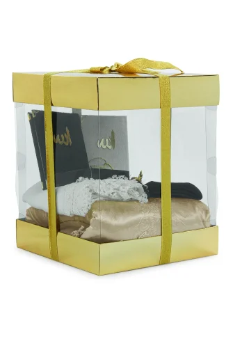 Lüks Özel PVC Kutu Hediyelik Çeyizlik İbadet Seti - Gold - 4