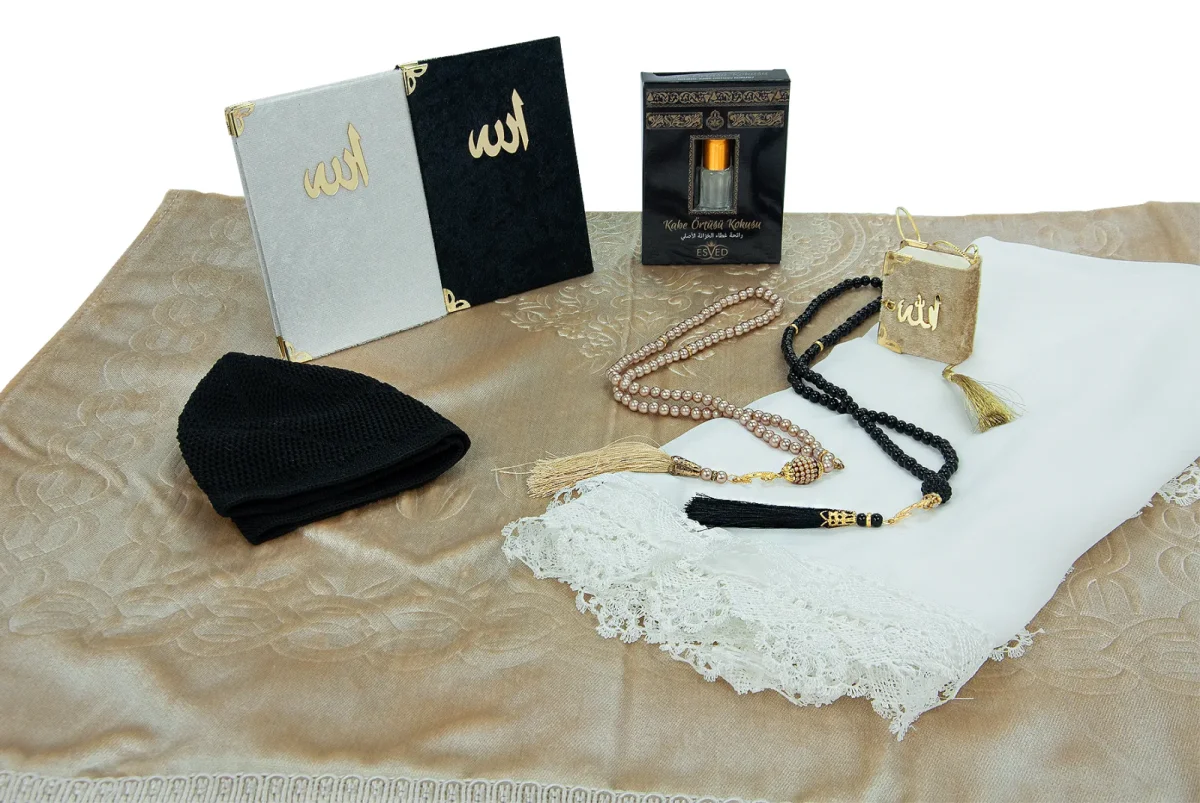 Lüks Özel PVC Kutu Hediyelik Çeyizlik İbadet Seti - Gold - 5