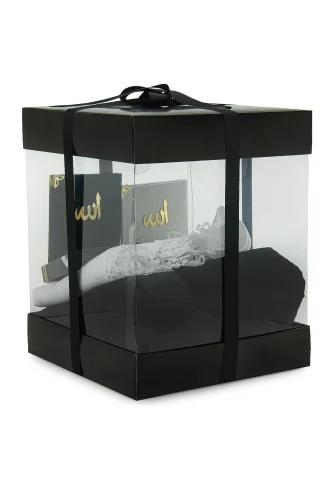 Lüks Özel PVC Kutu Hediyelik Çeyizlik İbadet Seti - Siyah - 3