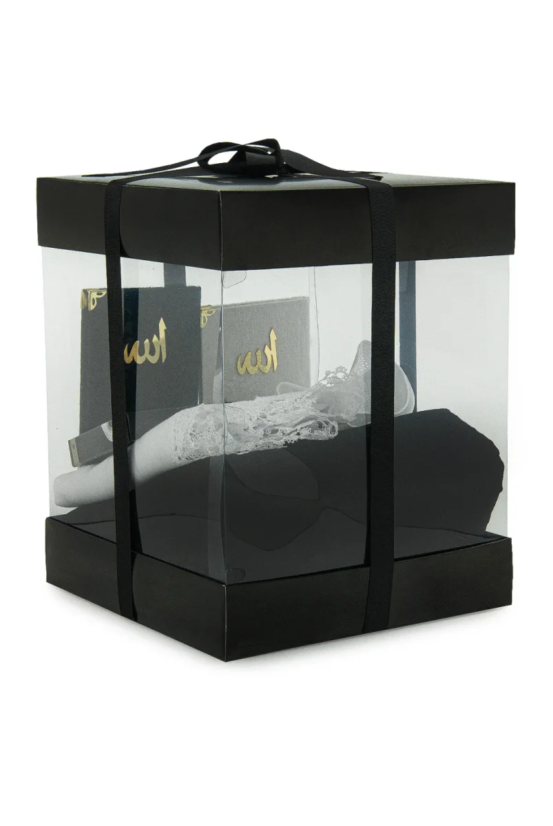 Lüks Özel PVC Kutu Hediyelik Çeyizlik İbadet Seti - Siyah - 3