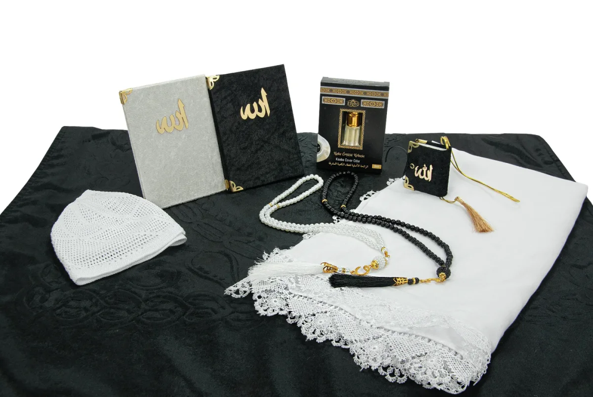 Lüks Özel PVC Kutu Hediyelik Çeyizlik İbadet Seti - Siyah - 5