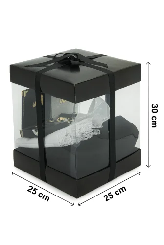 Lüks Özel PVC Kutu Hediyelik Çeyizlik İbadet Seti - Siyah - 6