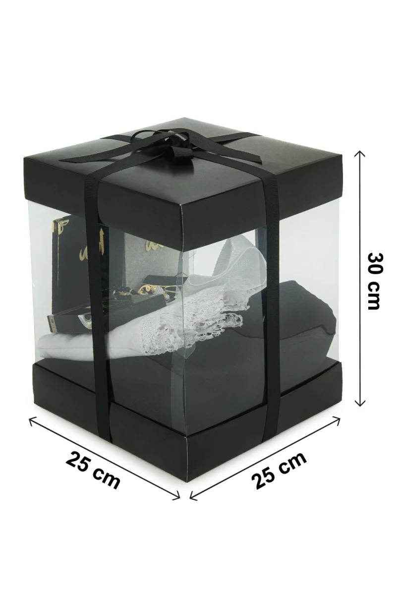 Lüks Özel PVC Kutu Hediyelik Çeyizlik İbadet Seti - Siyah - 6