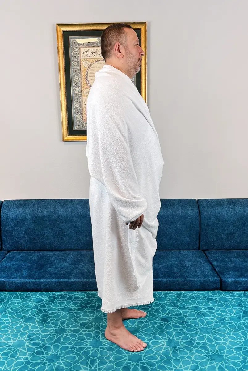 Lüks Pamuk Hac Umre İçin Erkek İhram, Yumuşak, Dikişsiz, 1250gr. Kemer Hediyeli Kutulu Set (CVZ) - 4