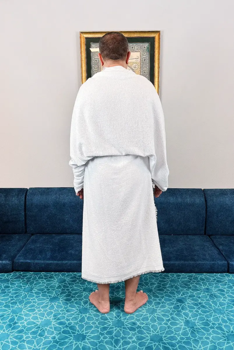 Lüks Pamuk Hac Umre İçin Erkek İhram, Yumuşak, Dikişsiz, 1250gr. Kemer Hediyeli Kutulu Set (CVZ) - 5