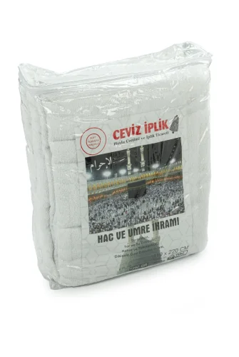 Lüks Pamuk Hac Umre İhram Seti - İhram Takımı, Kemer, Saç Kesim Aparatı, Priz Dönüştürücü, Mendil ve Şampuan (CVZ) - ihvanonline (1)