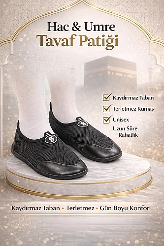 Lüks Pratik Siyah Hac Umre Tavaf Patiği 