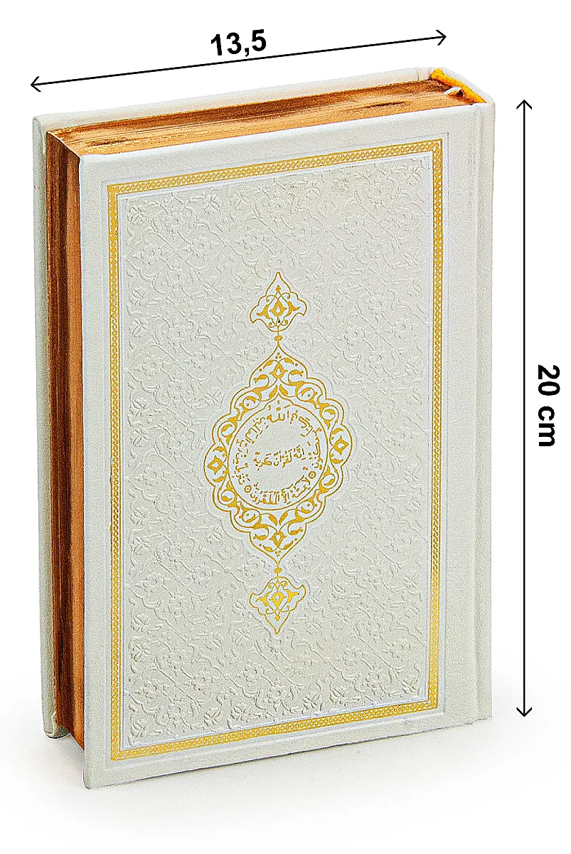 Lüks Sandıklı - Gelin Bohçasına Uygun - Seccade Kuranı Kerim Güllü İnci Tesbih Zikirmatik Şal - Hediyelik Set - Krem - 9