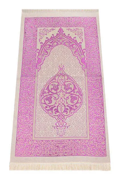 Luxurious Light Color Ottoman Taffeta Prayer Rug - 0210 - Fuchsia Color - 1