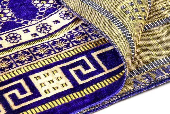 Luxurious Velvet Şipinger Prayer Rug Rosary with Gift Purple - 3