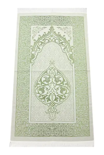 Luxury Light Color Ottoman Taffeta Prayer Rug Green Color - 1