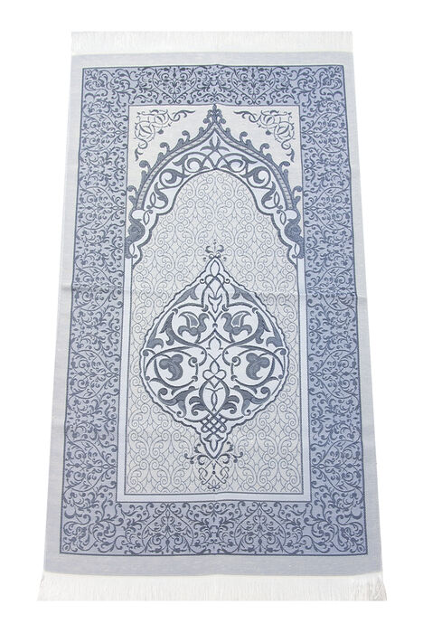 Luxury Light Color Ottoman Taffeta Prayer Rug Navy Blue - 1