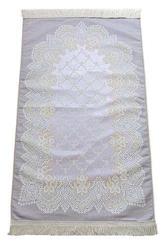Luxury Patterned Lined Prayer Rug Cream - 1