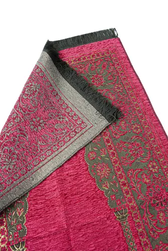 Luxury Thick Chenille Prayer Rug with Mihrab Neon Pink - İhvan (1)