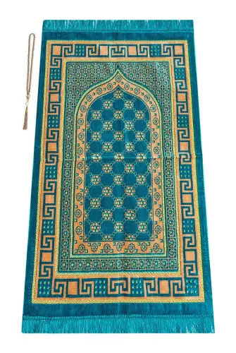 Luxury Velvet Shipinger Prayer Rug Rosary Gift Oil Color - 1