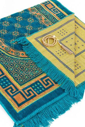Luxury Velvet Shipinger Prayer Rug Rosary Gift Oil Color - 4
